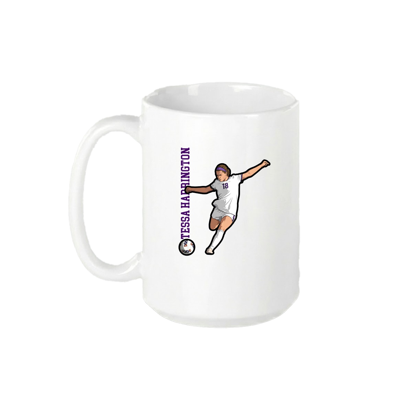 15oz Coffee Mug — Name Vertical in White