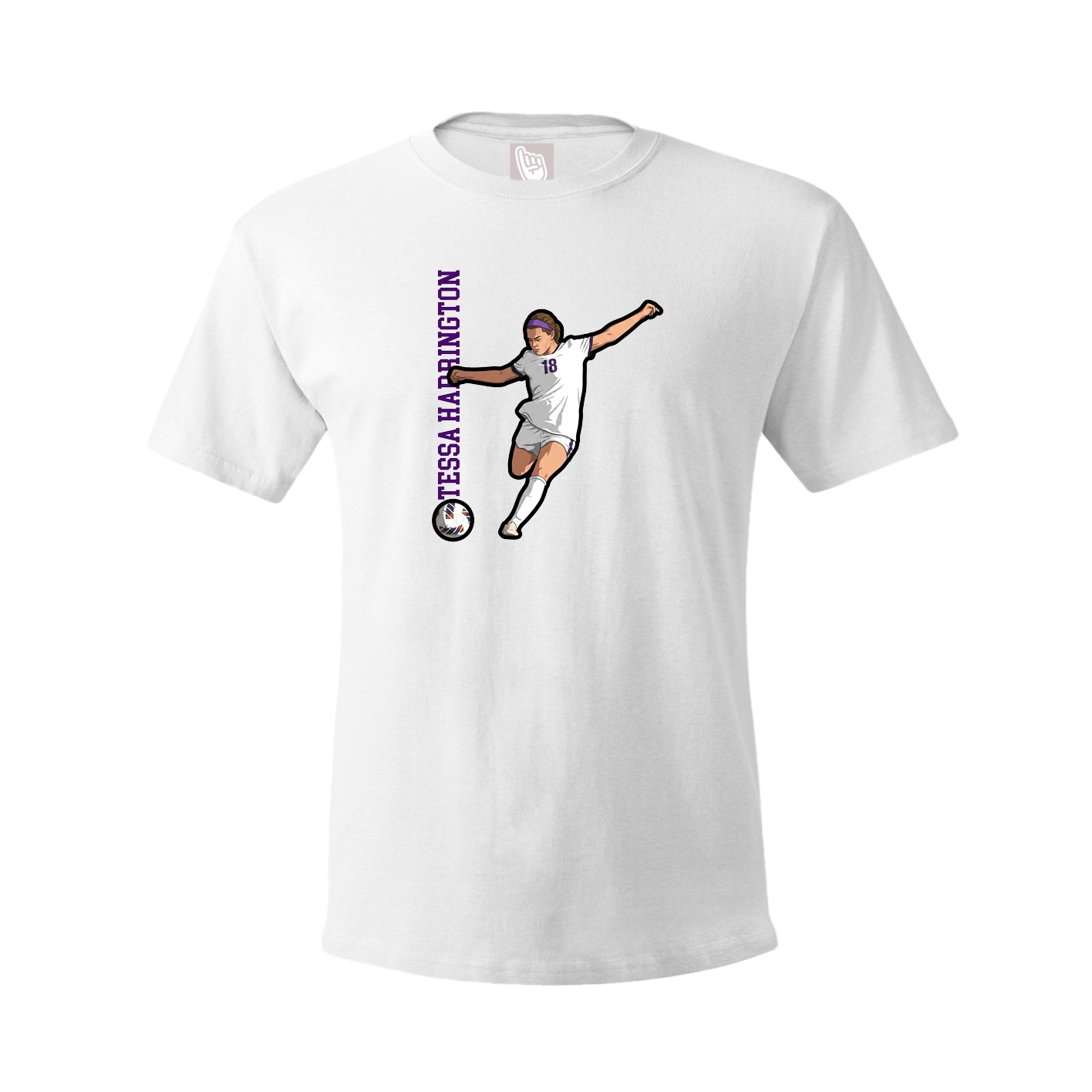 Tee — Name Vertical in White