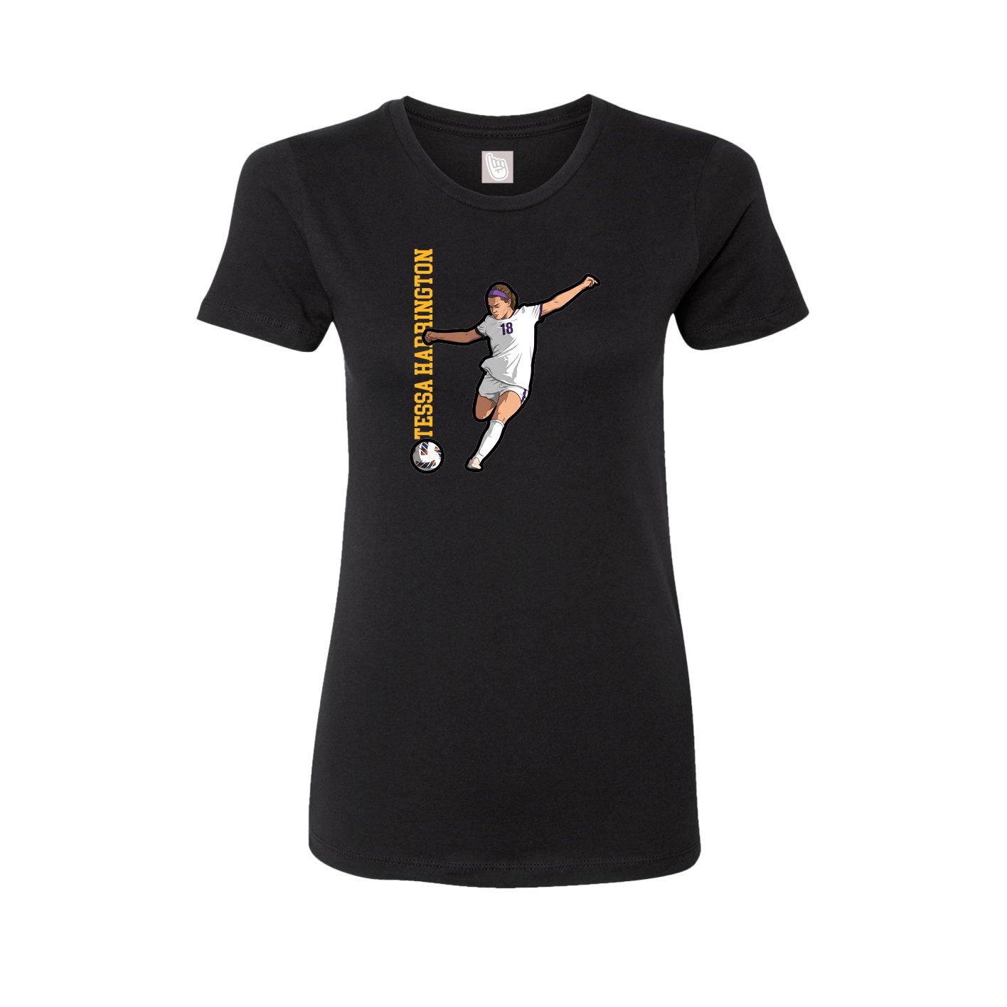 Fitted Women's Tee — Name Vertical in Black