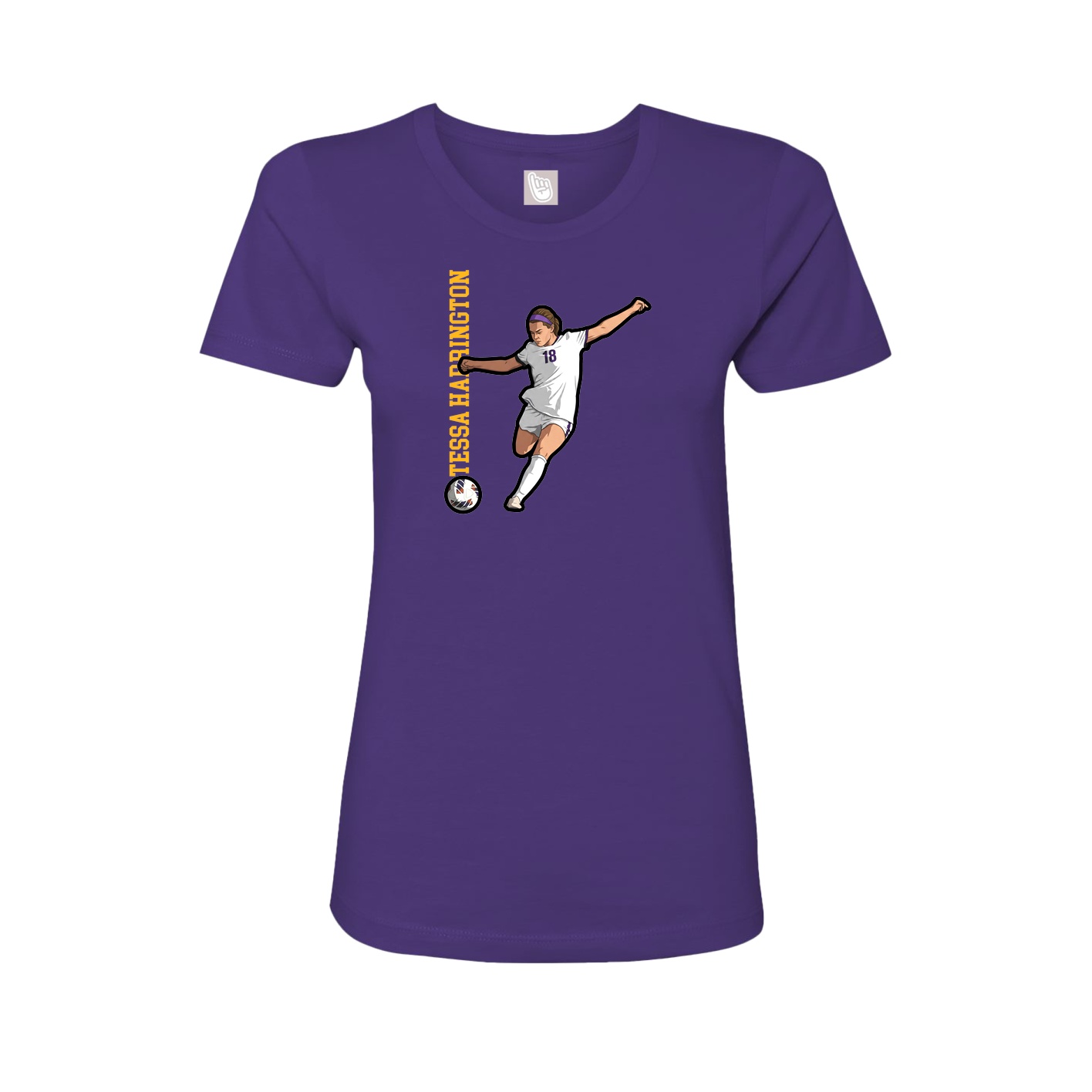 Womens Tee — Name Vertical in Purple