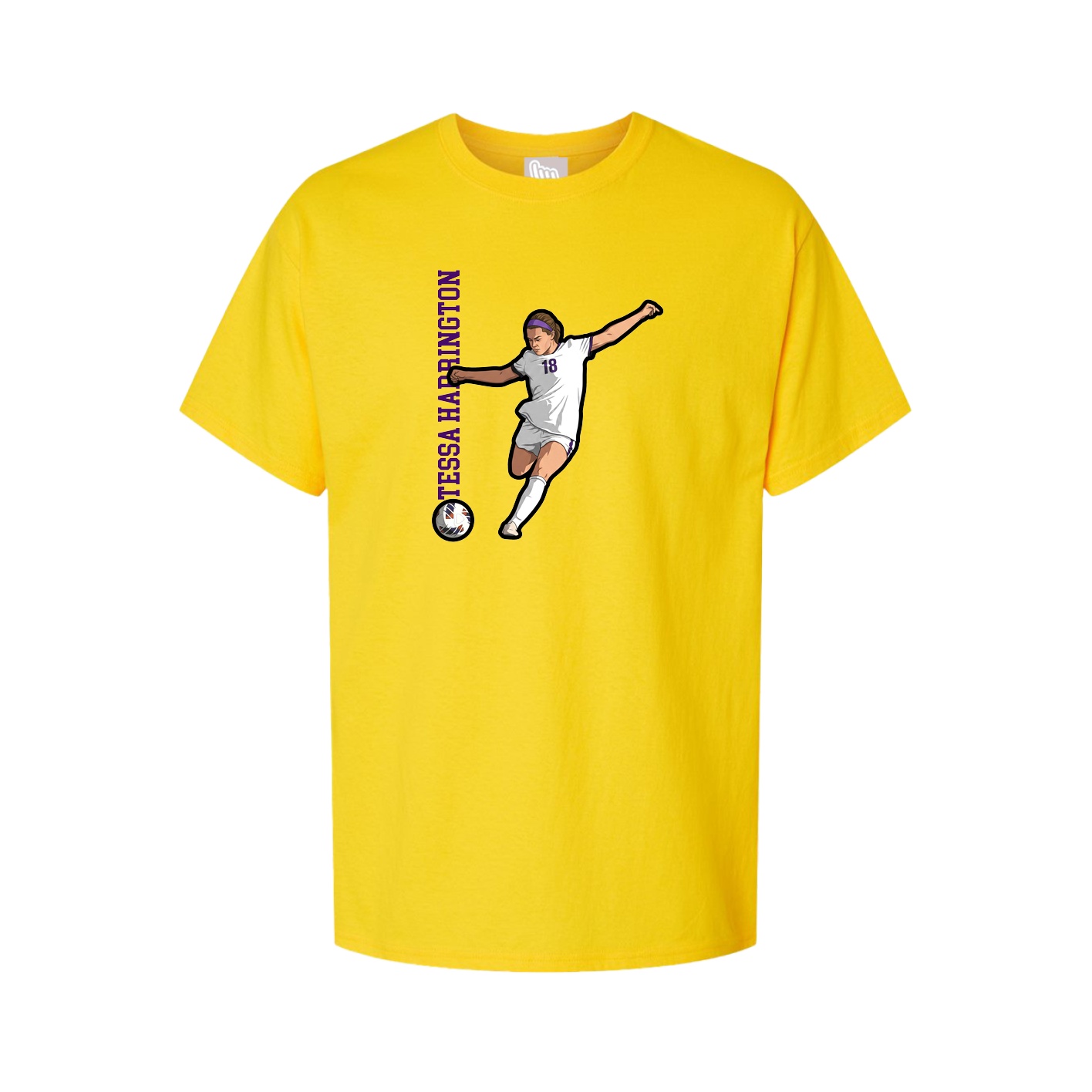Youth Tee — Name Vertical in Gold