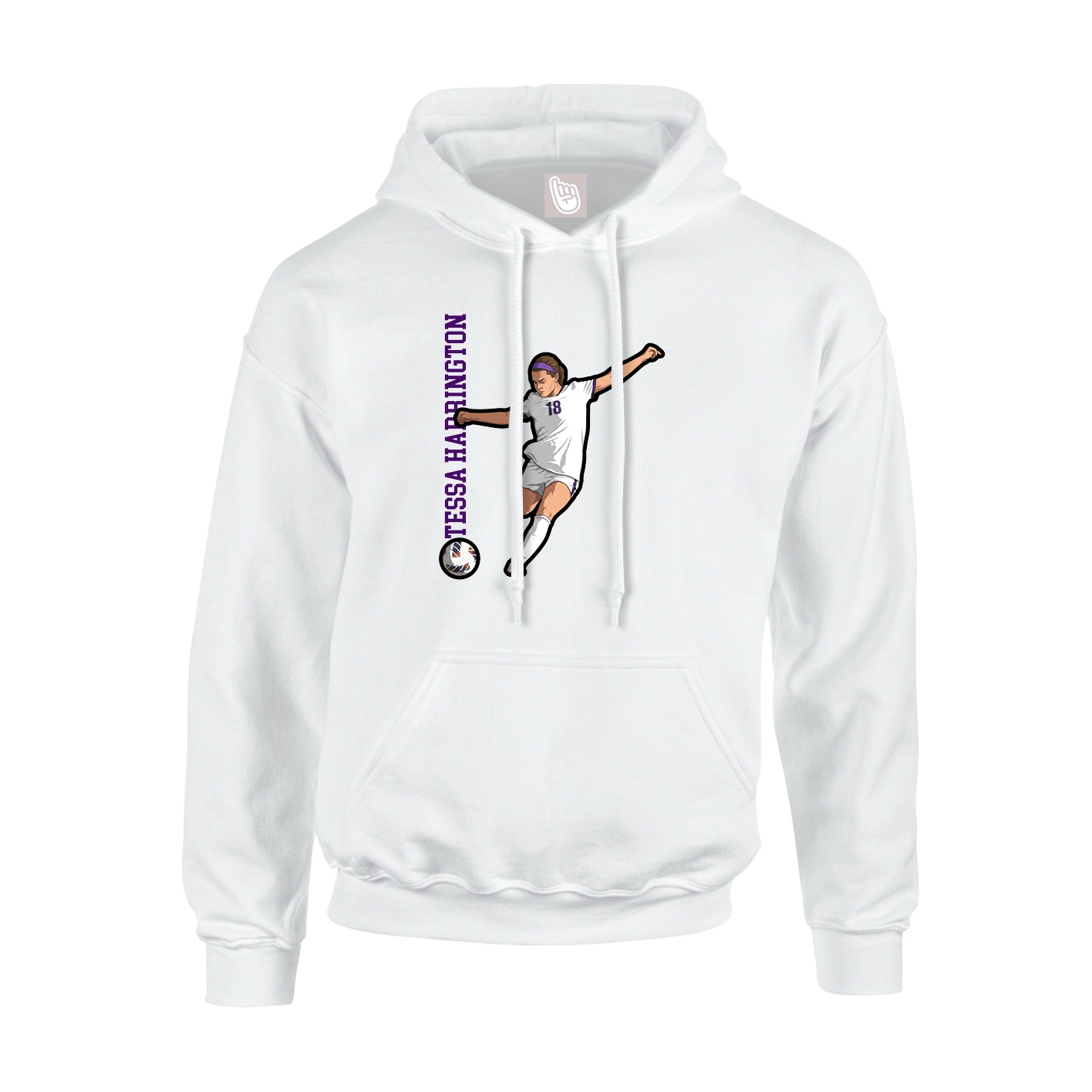 Hoodie — Name Vertical in White