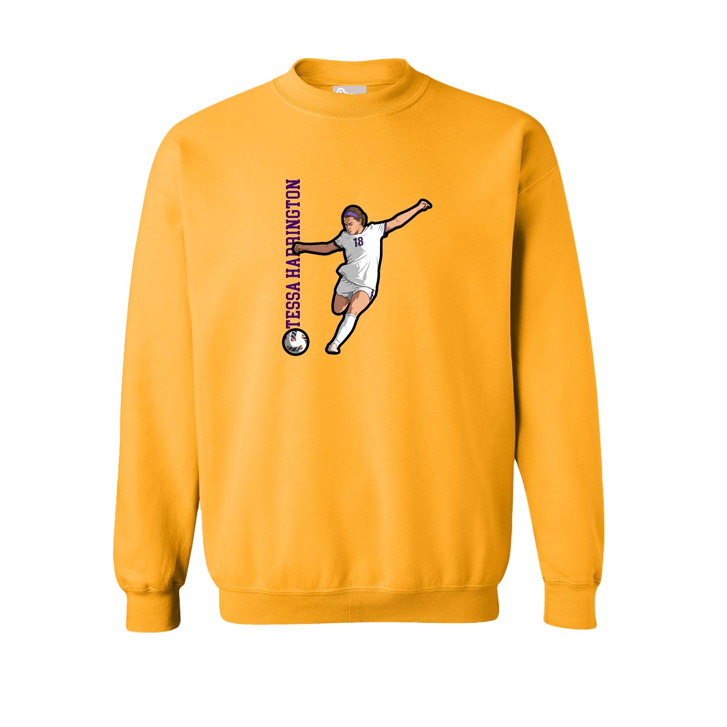 Fleece Crew — Name Vertical in Gold