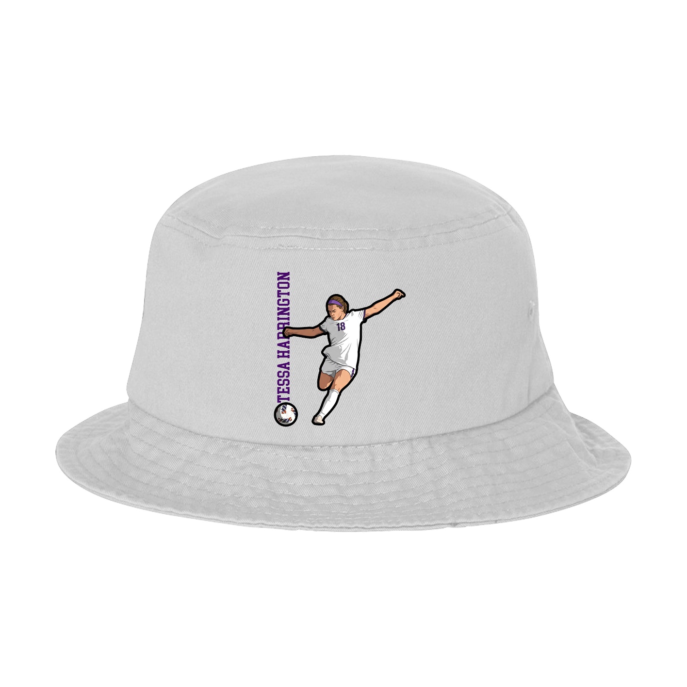 Bucket Cap — Name Vertical in White