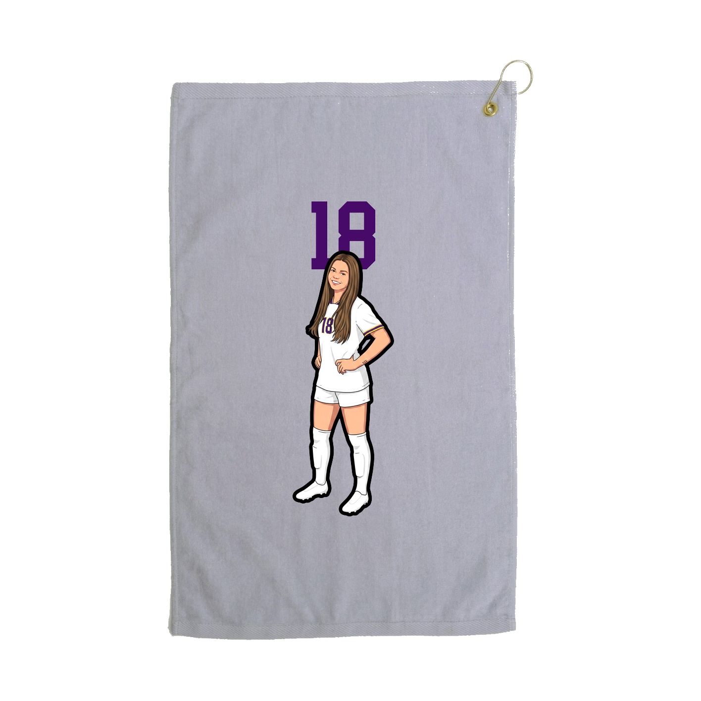 Golf Towel — Number Top in Grey