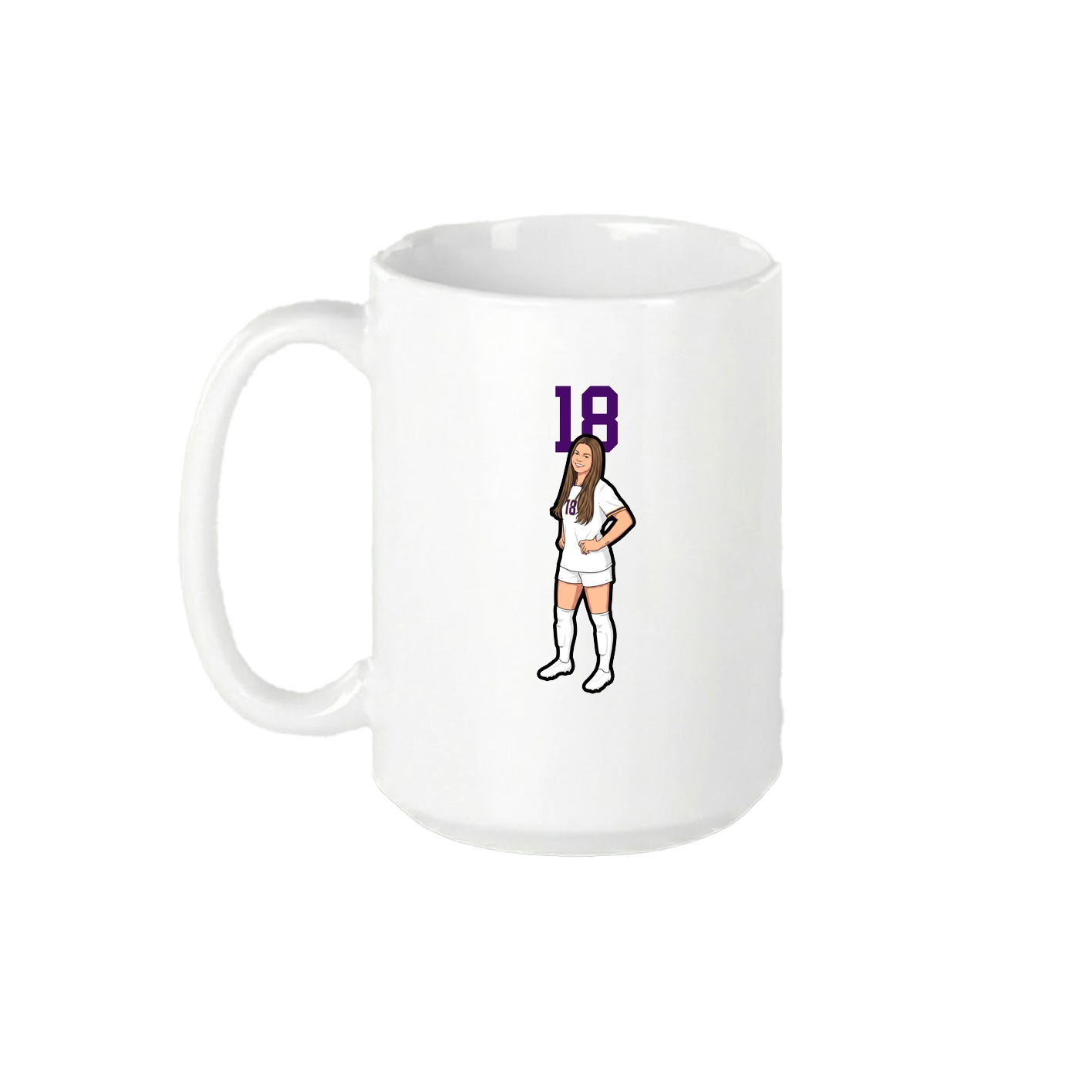 15oz Coffee Mug — Number Top in White