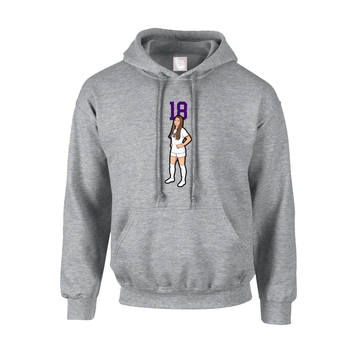 Hoodie — Number Top in Grey