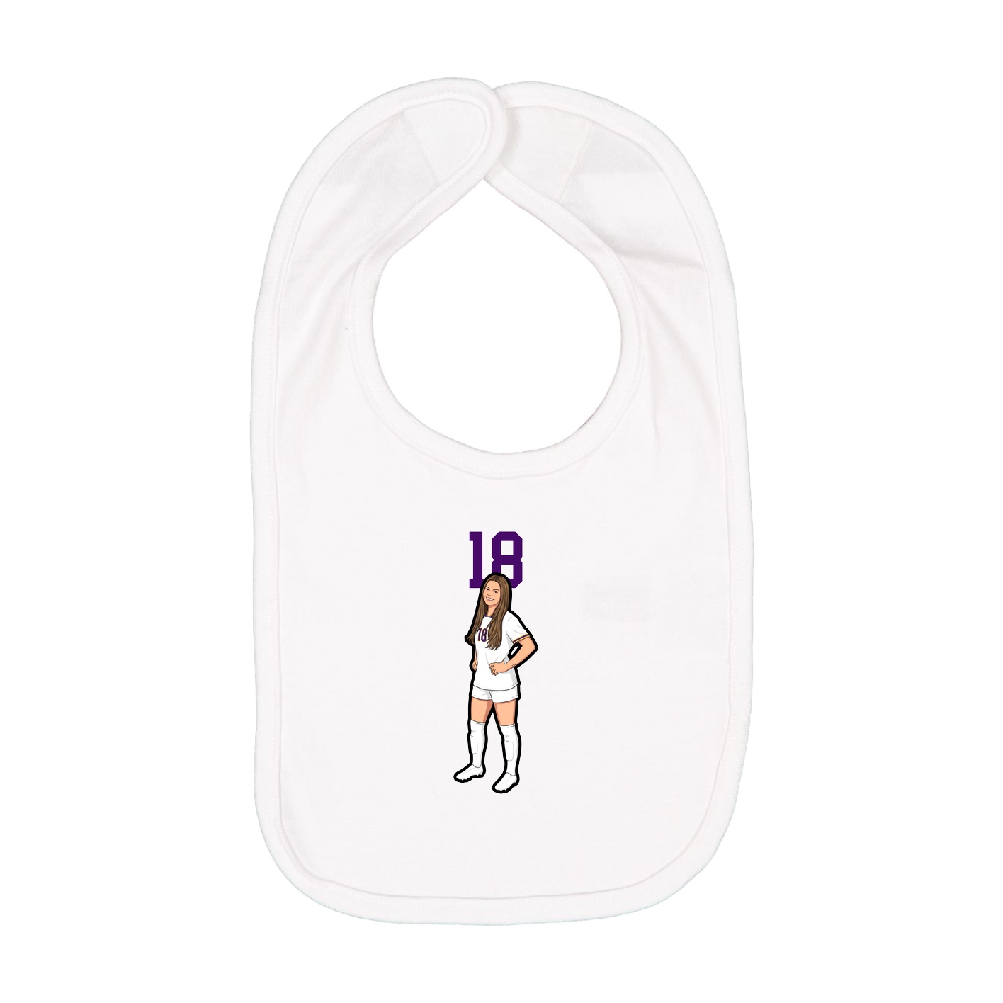 Infant Bib — Number Top in White