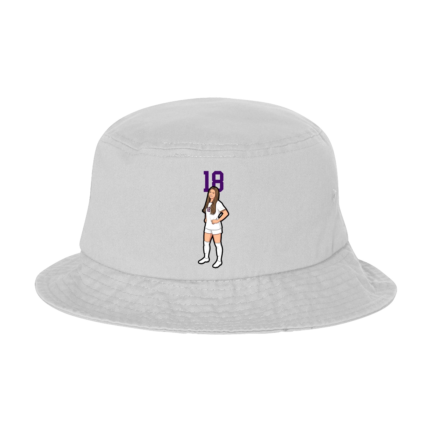 Bucket Cap — Number Top in White