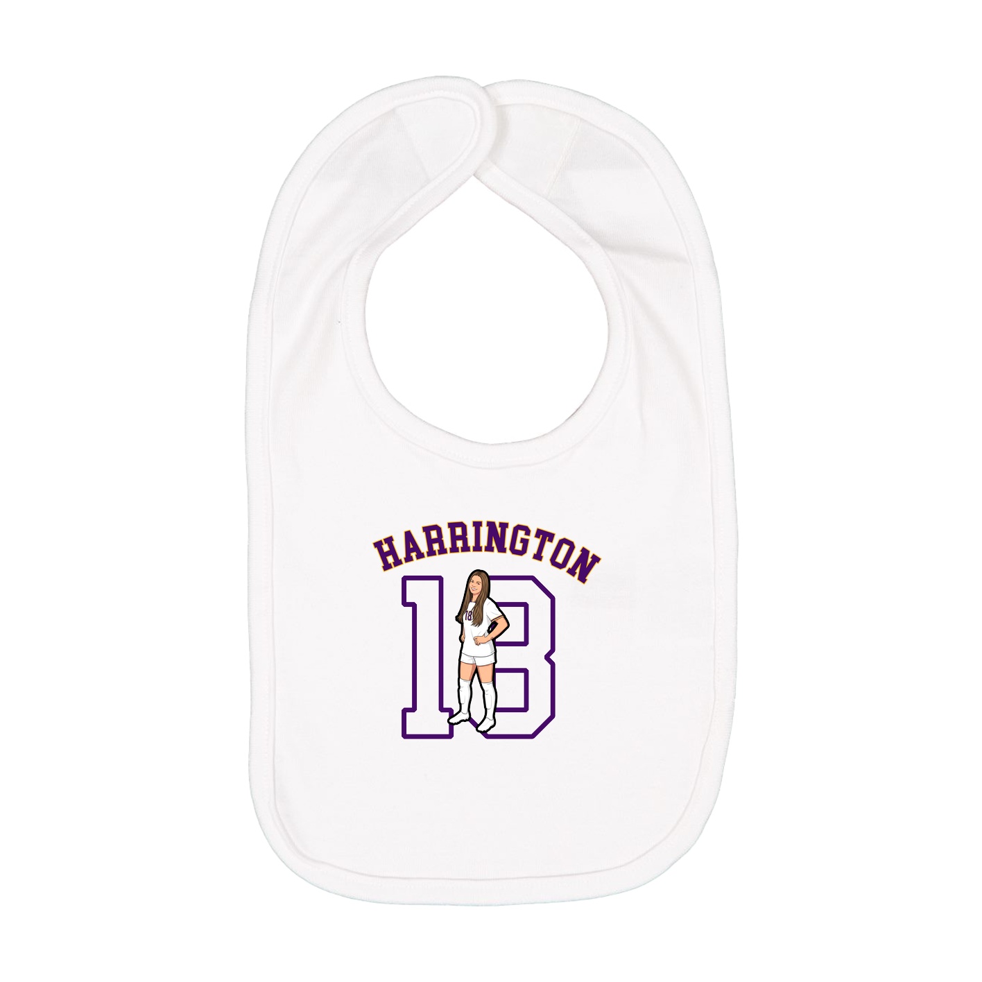 Infant Bib — Shirsey Arch in White