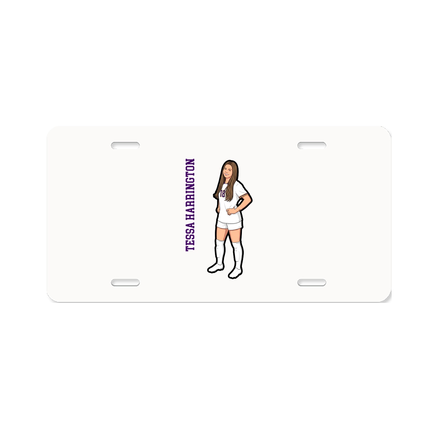 License Plate — Name Vertical in Classic