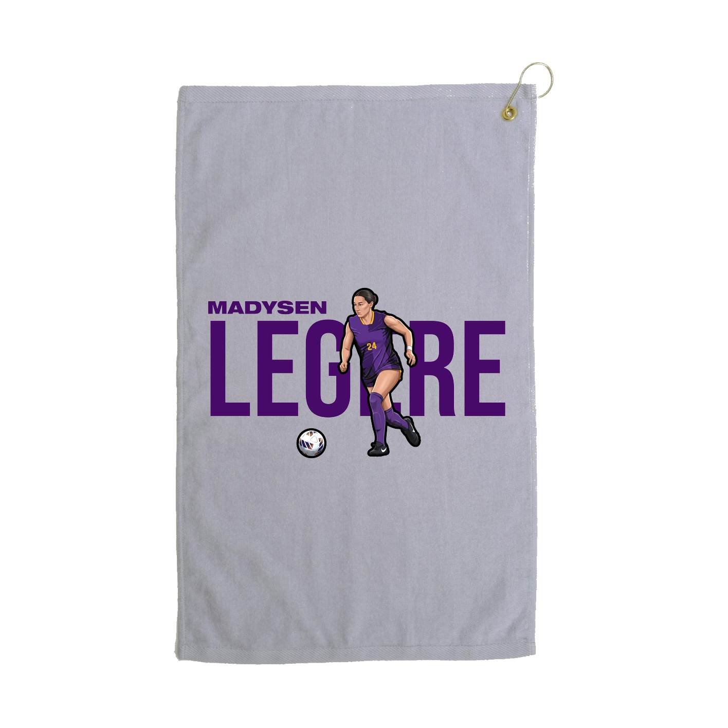 Golf Towel — Player Name in Grey