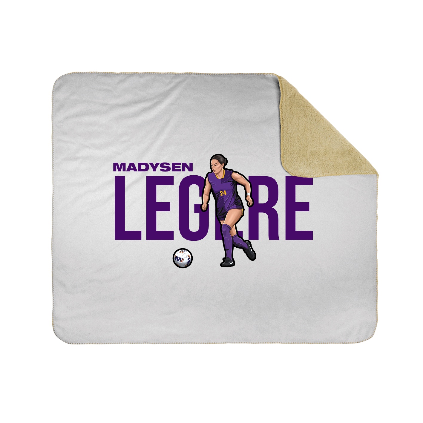Throw Blanket — Player Name in White