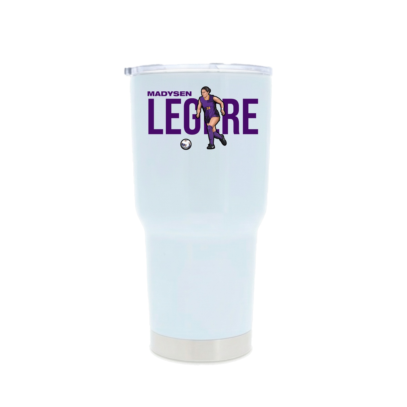 30oz Stainless Steel Tumbler — Player Name in White