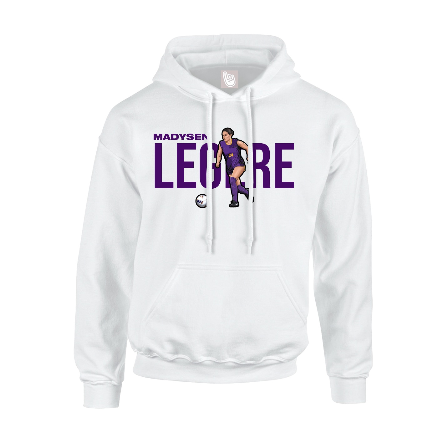 Youth Hoodie — Player Name in White
