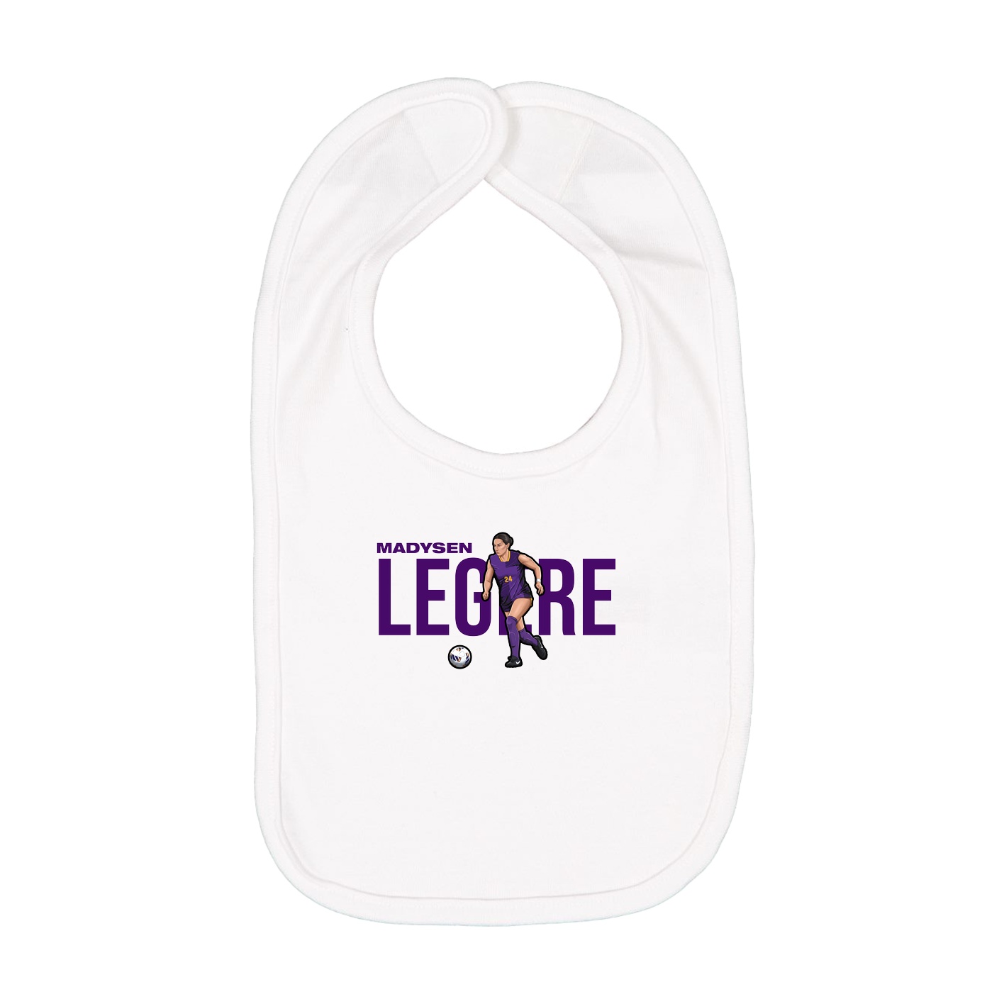 Infant Bib — Player Name in White