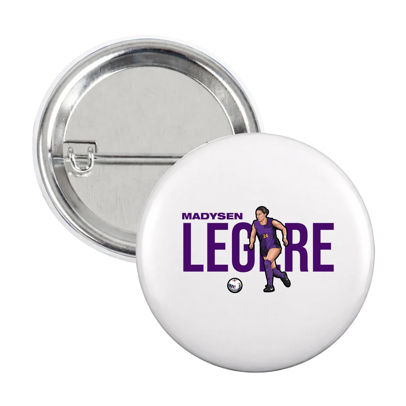 Game Day Button — Player Name in White