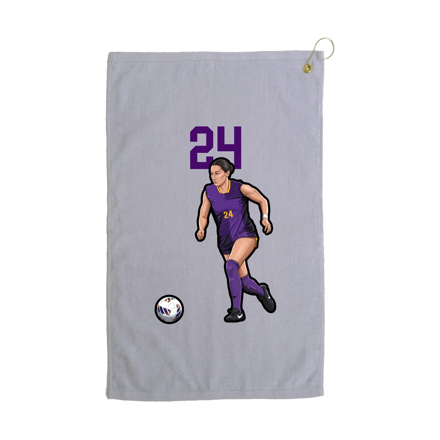 Golf Towel — Number Top in Grey