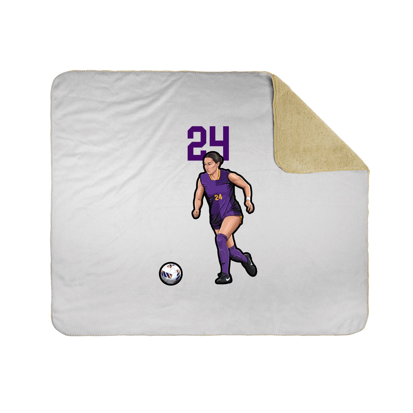 Throw Blanket — Number Top in White