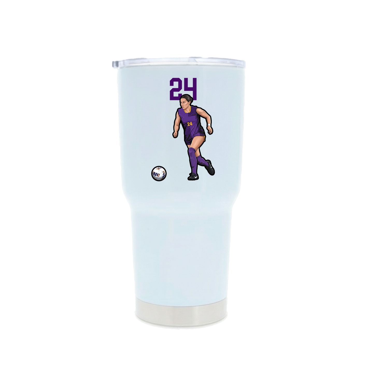 30oz Stainless Steel Tumbler — Number Top in White