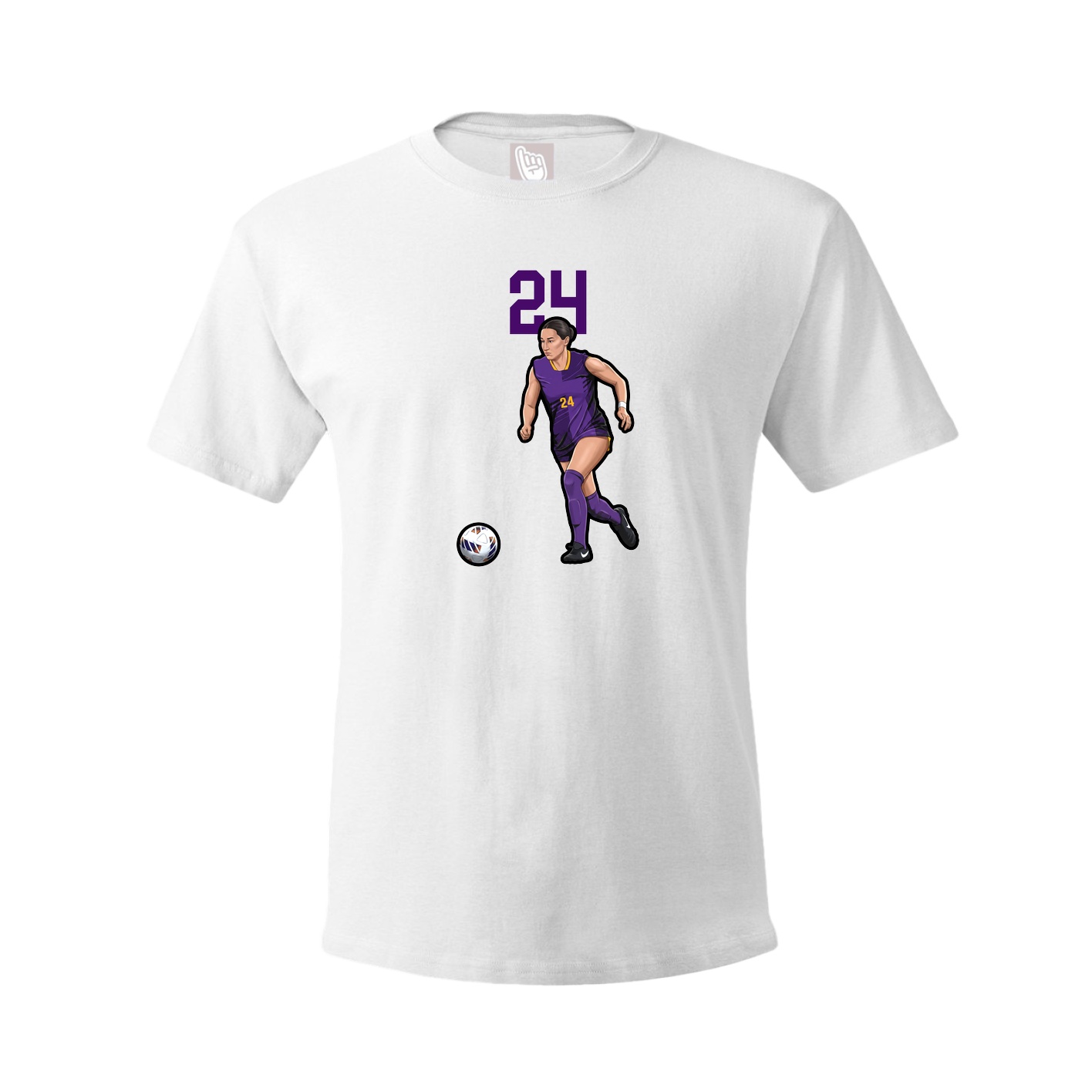 Youth Tee — Number Top in White