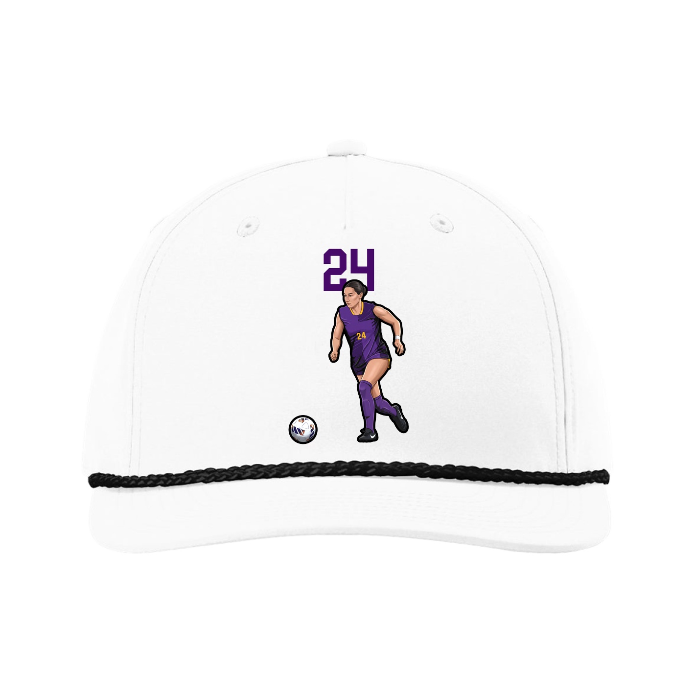 Five-Panel Classic Rope Cap — Number Top in White