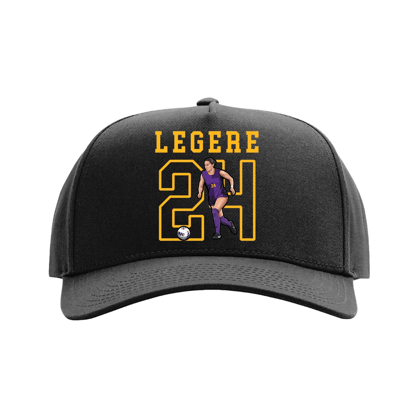 Full Fabric Five-Panel Champ Cap — Shirsey in Black