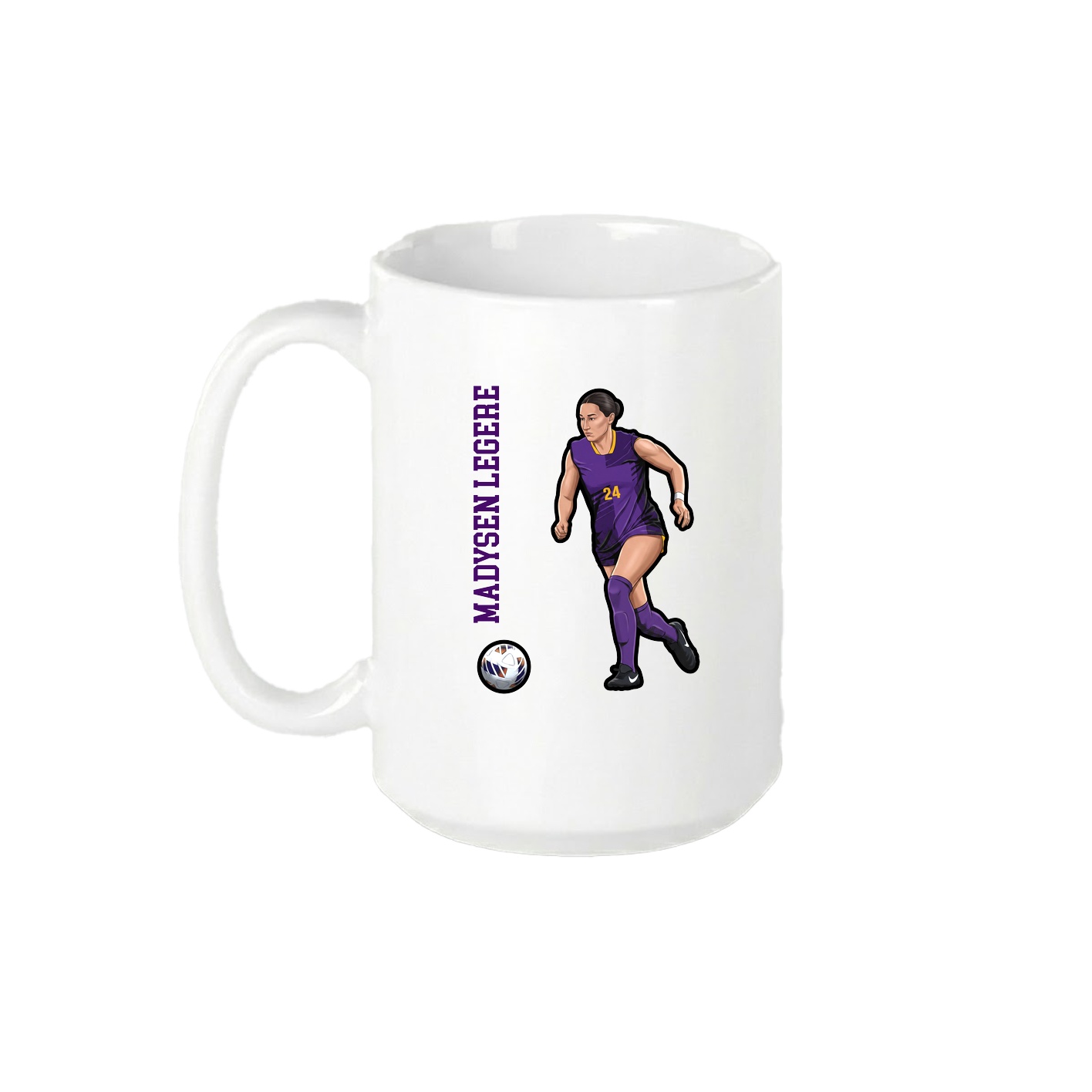 15oz Coffee Mug — Name Vertical in White
