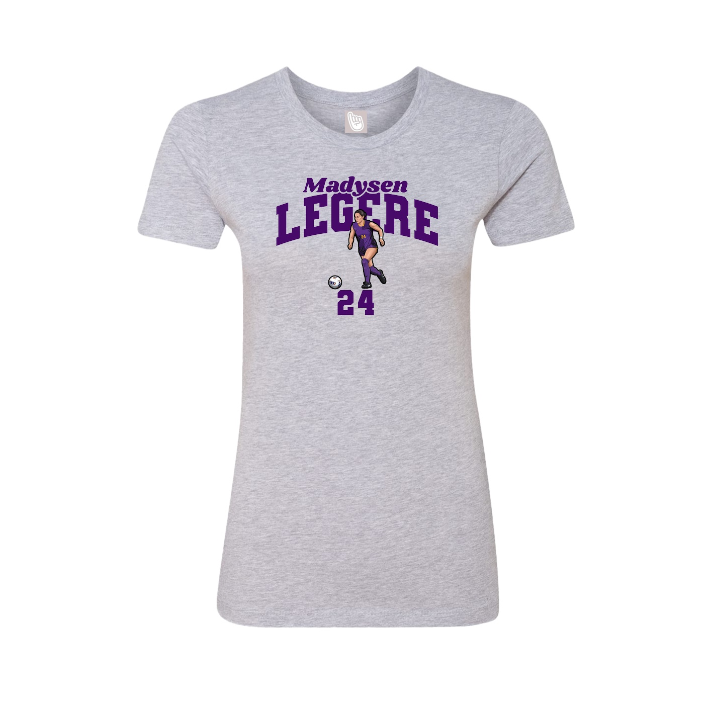 Fitted Women's Tee — Signature Arch in Grey