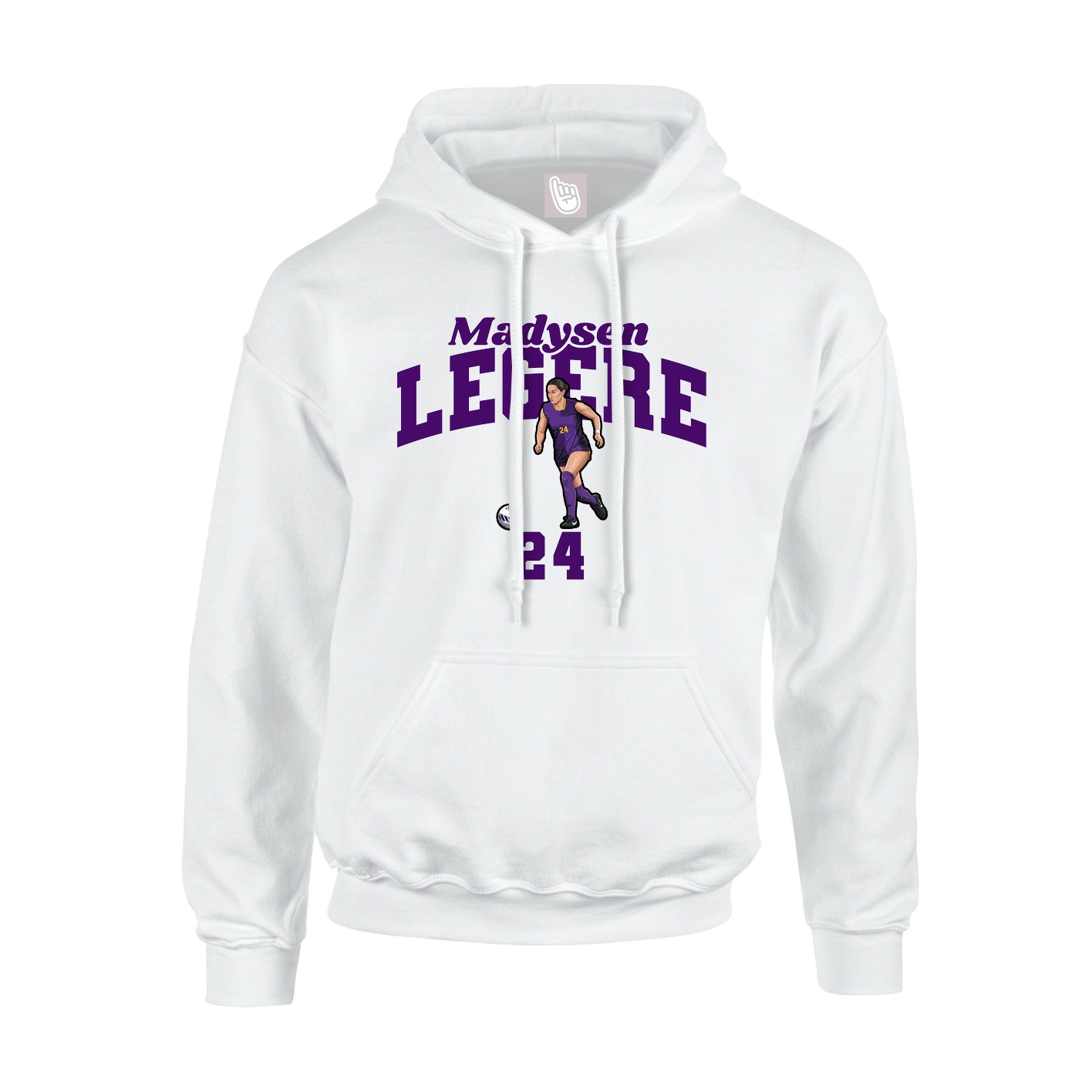 Youth Hoodie — Signature Arch in White
