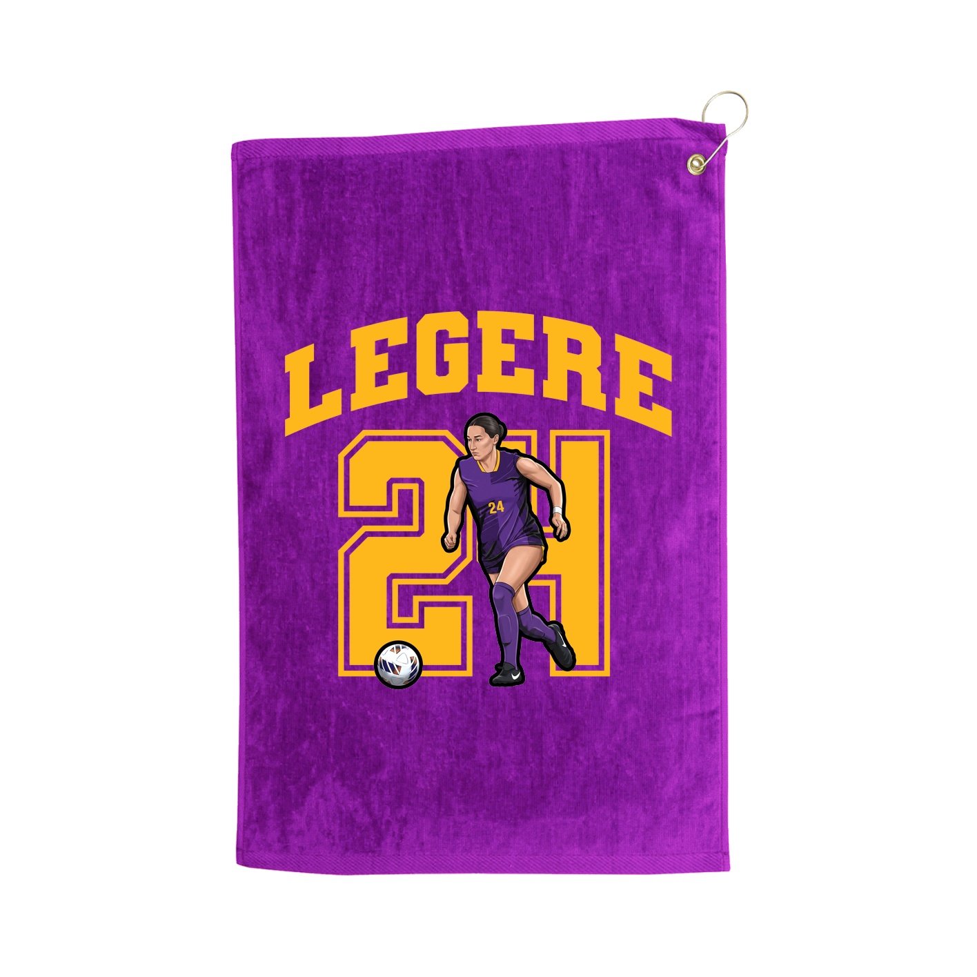 Golf Towel — Number in Purple