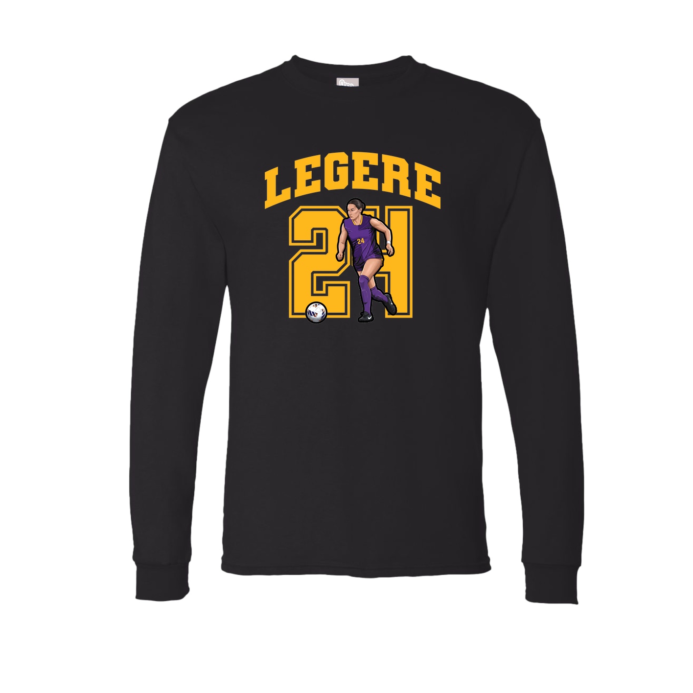 Long Sleeve Tee — Number in Black