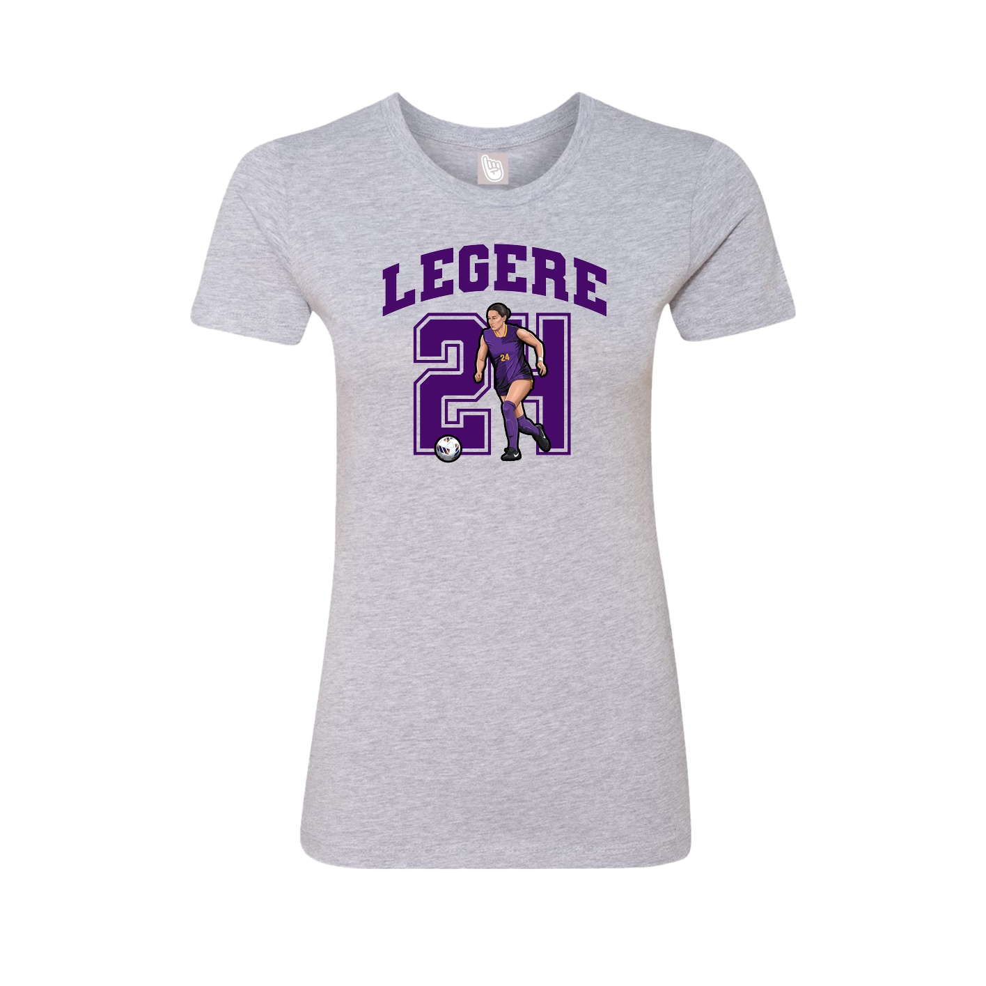 Fitted Women's Tee — Number in Grey