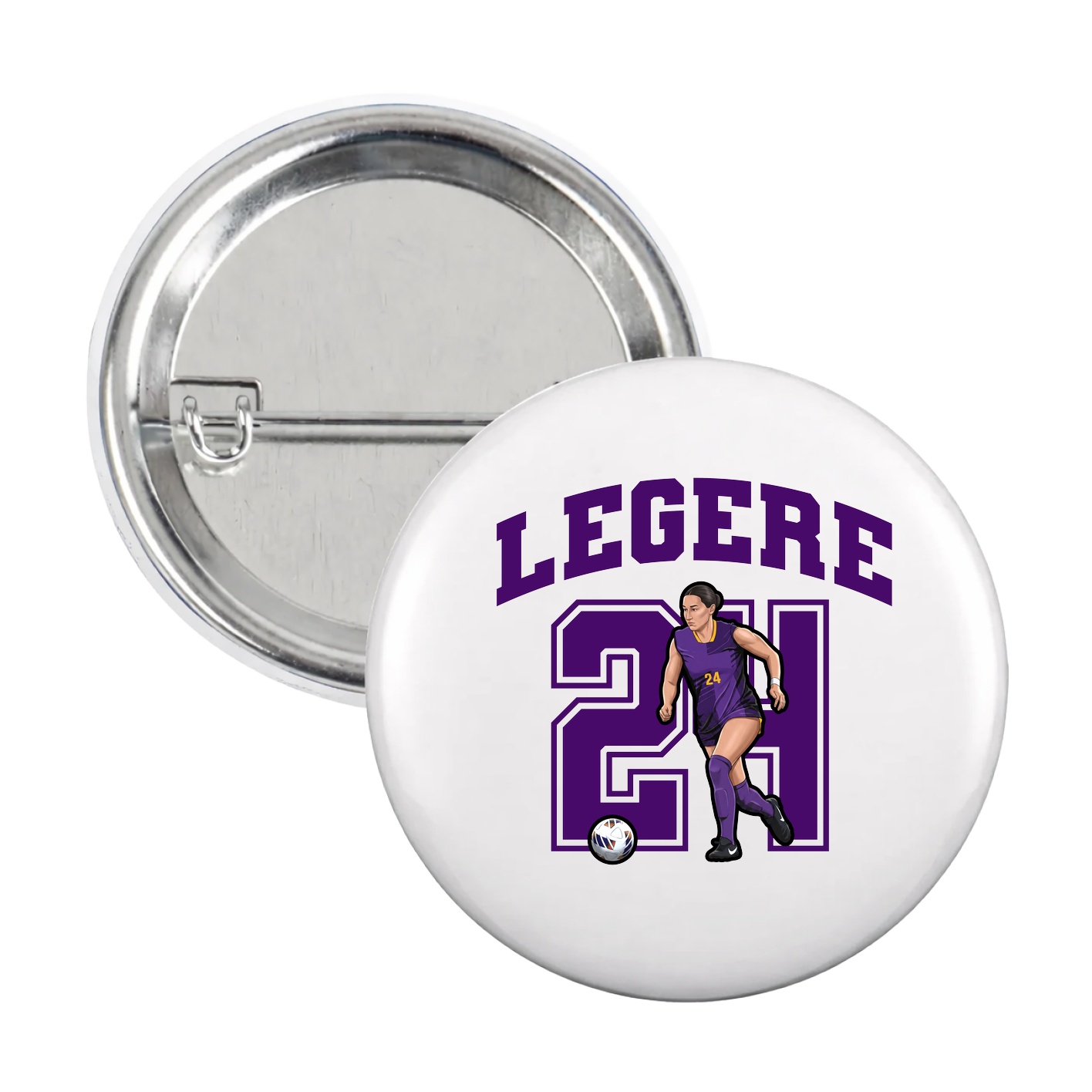 Game Day Button — Number in White