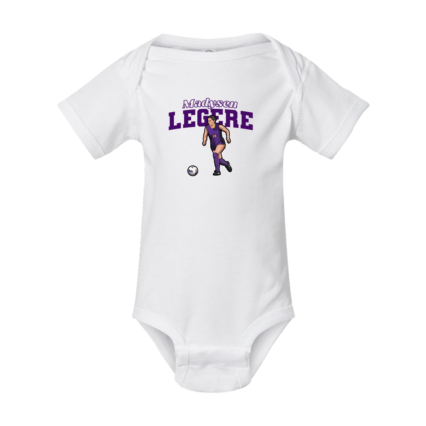 Baby Onesie — Name Arch in White