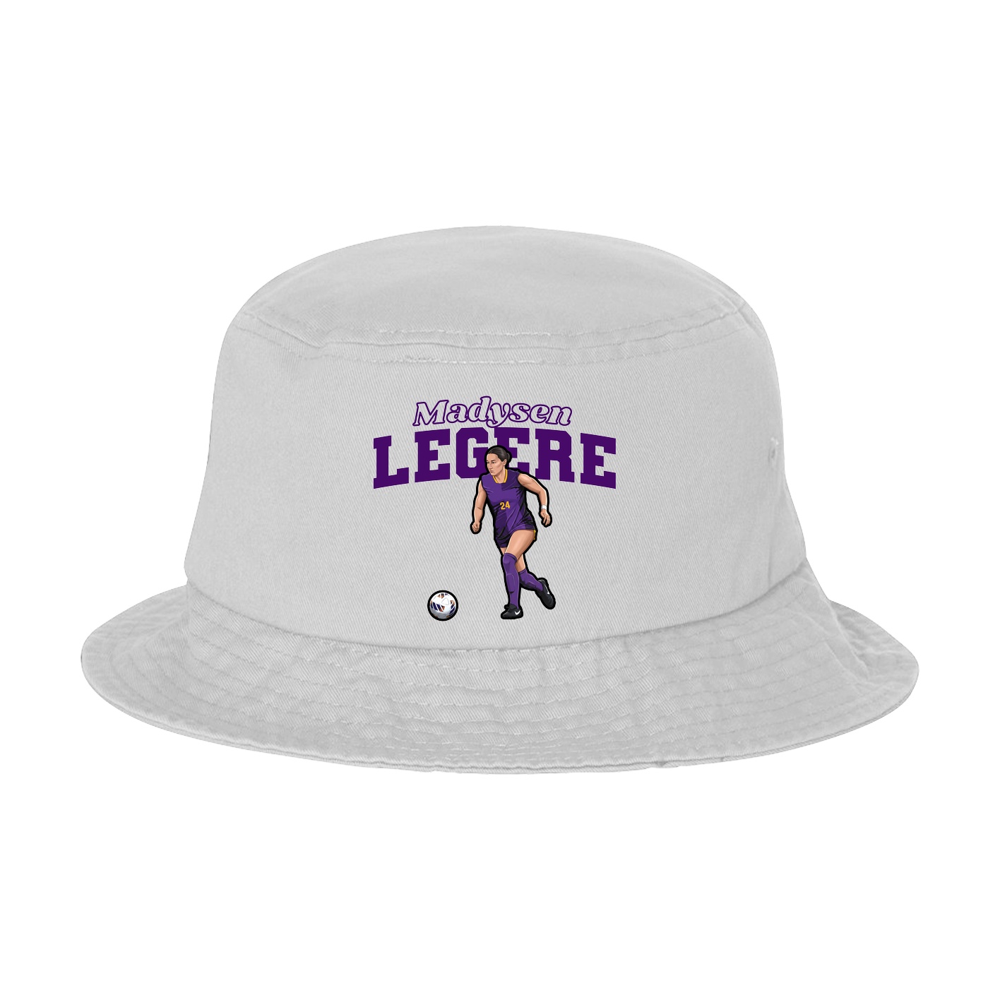 Bucket Cap — Name Arch in White