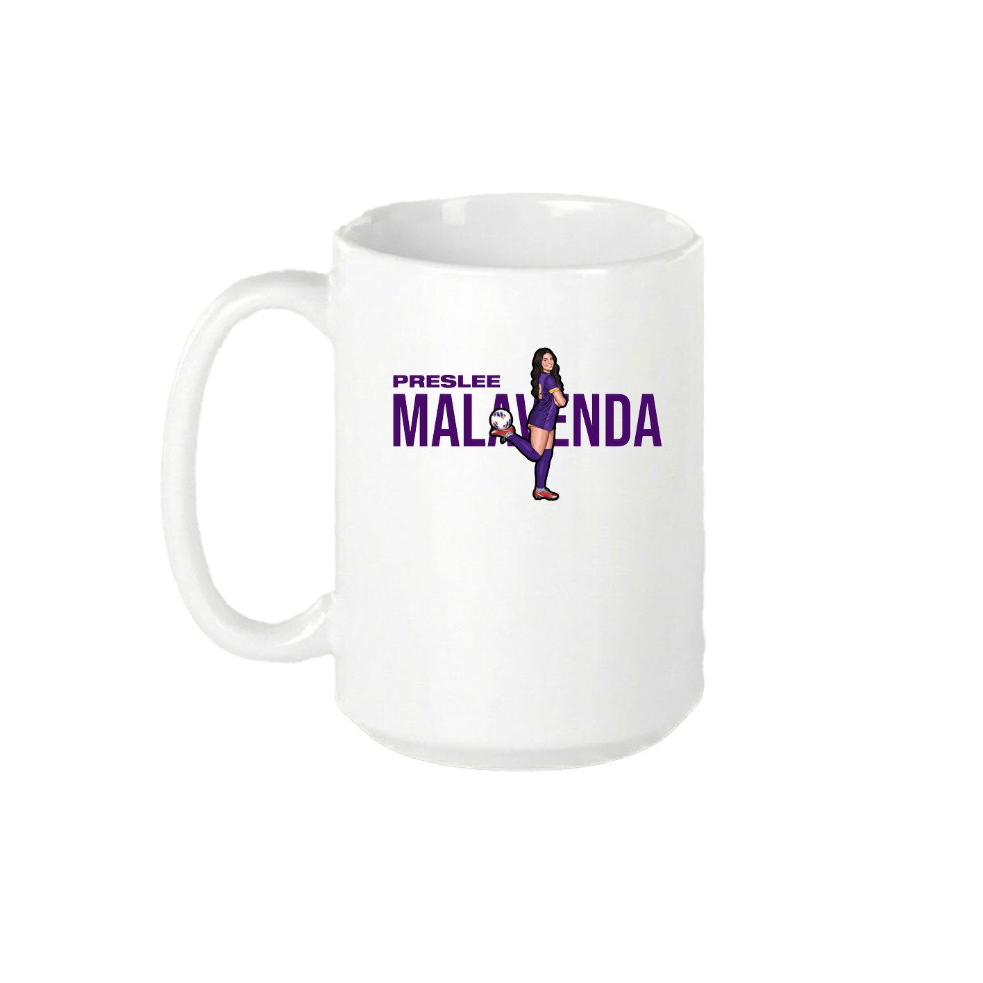 15oz Coffee Mug — Player Name in White