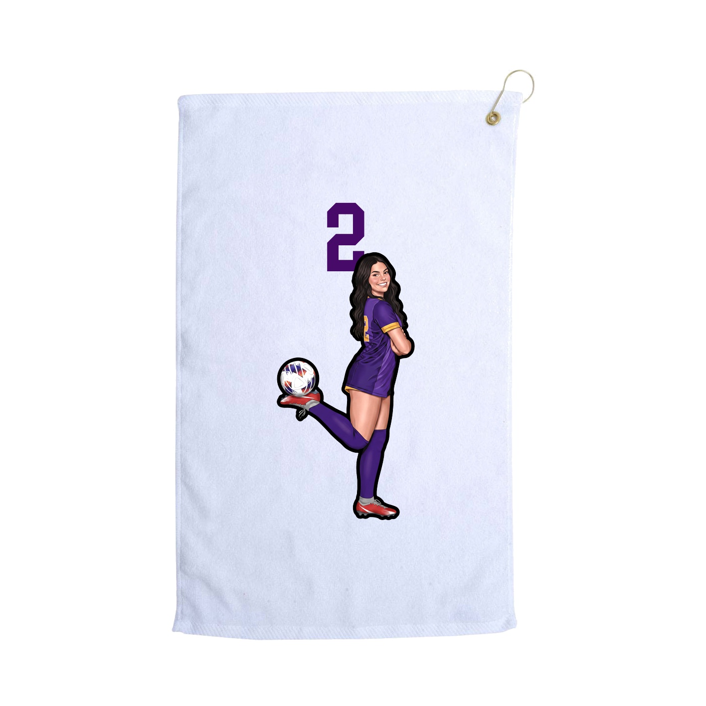 Golf Towel — Number Top in White