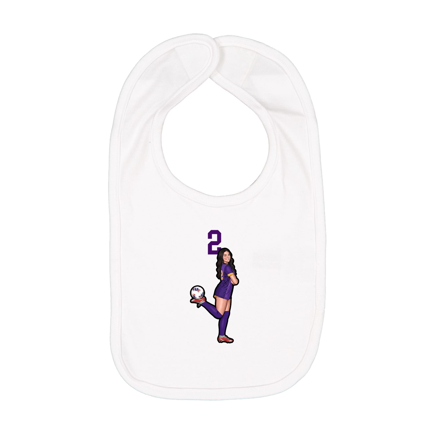 Infant Bib — Number Top in White