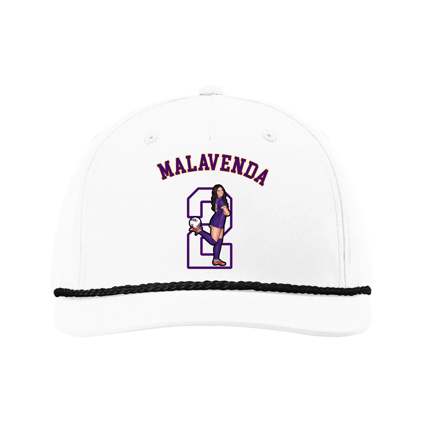 Five-Panel Classic Rope Cap — Shirsey Arch in White