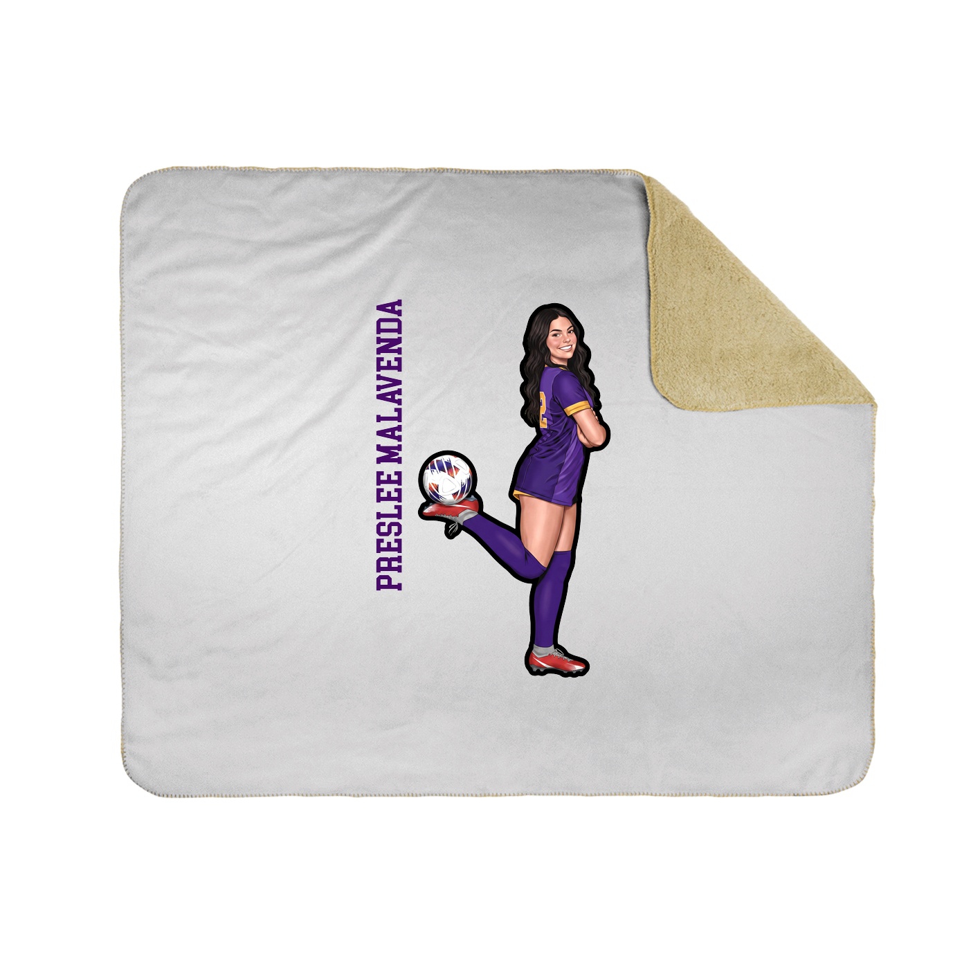 Throw Blanket — Name Vertical in White
