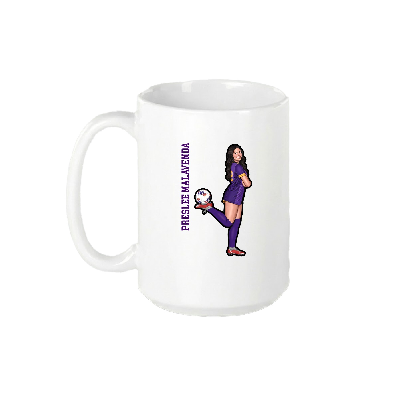 15oz Coffee Mug — Name Vertical in White