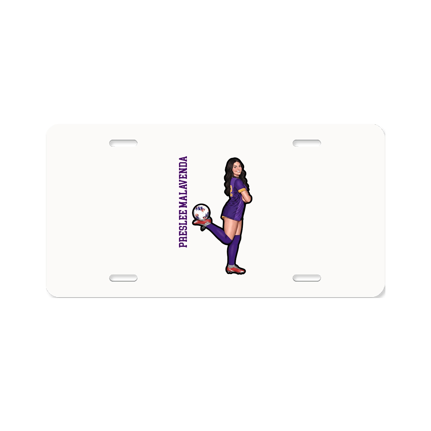 License Plate — Name Vertical in Classic