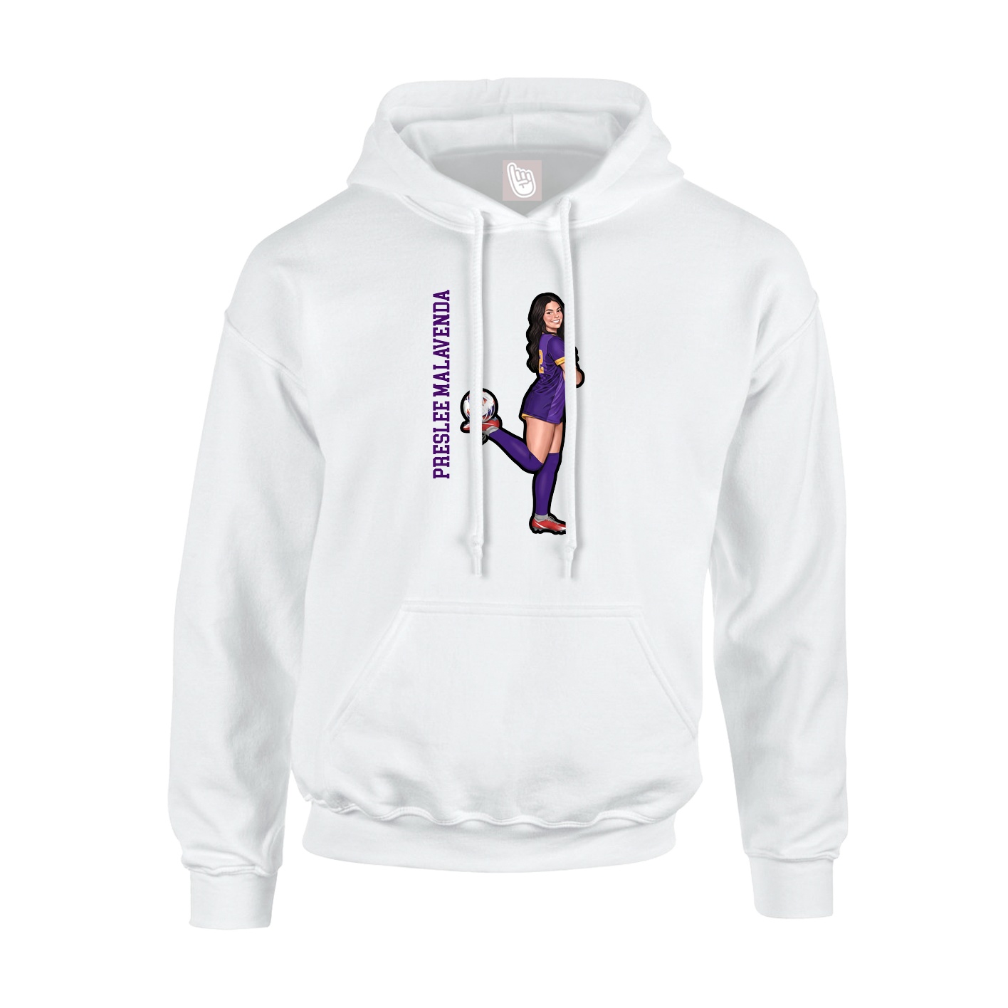 Youth Hoodie — Name Vertical in White