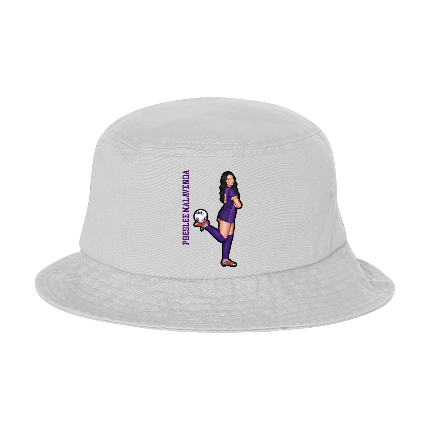 Bucket Cap — Name Vertical in White