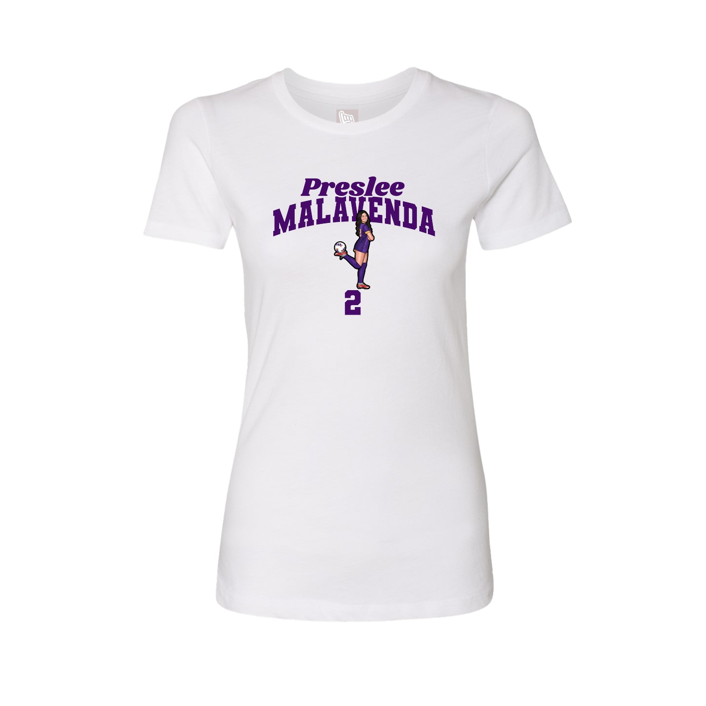 Fitted Women's Tee — Signature Arch in White
