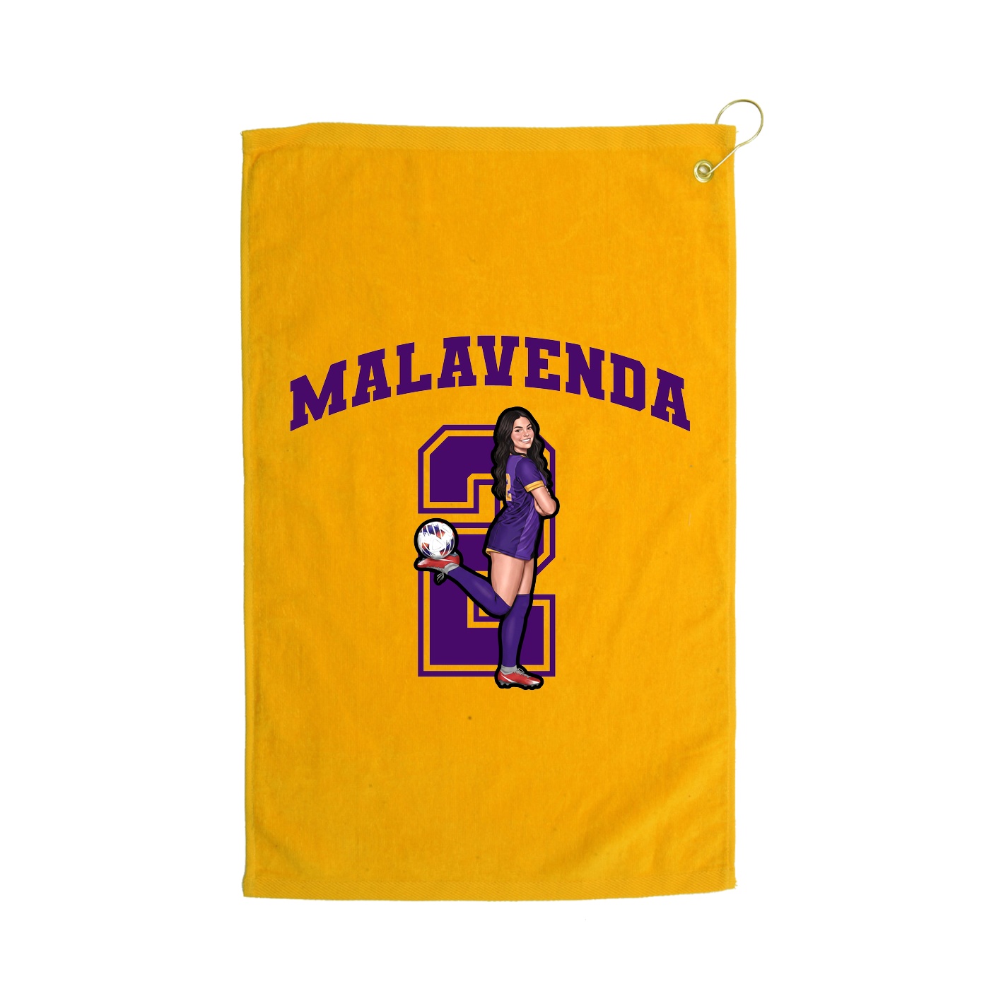 Golf Towel — Number in Gold