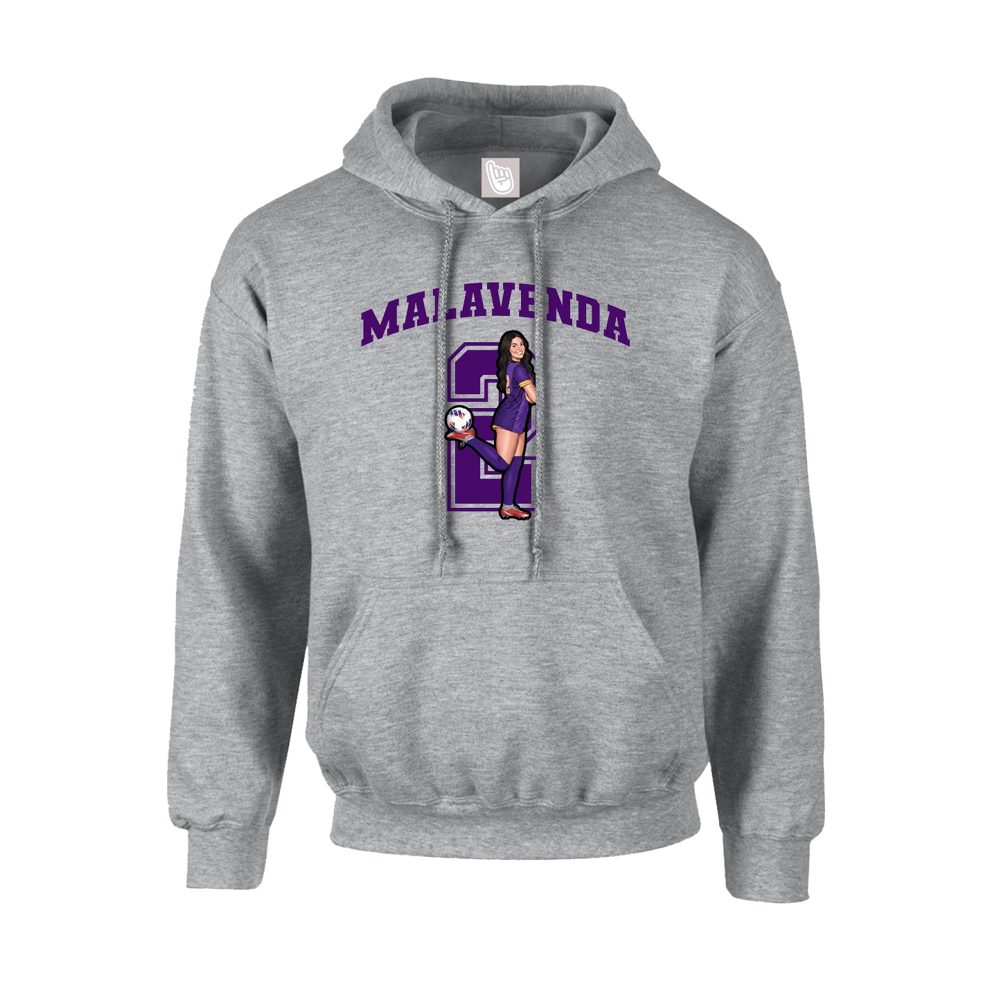 Hoodie — Number in Grey