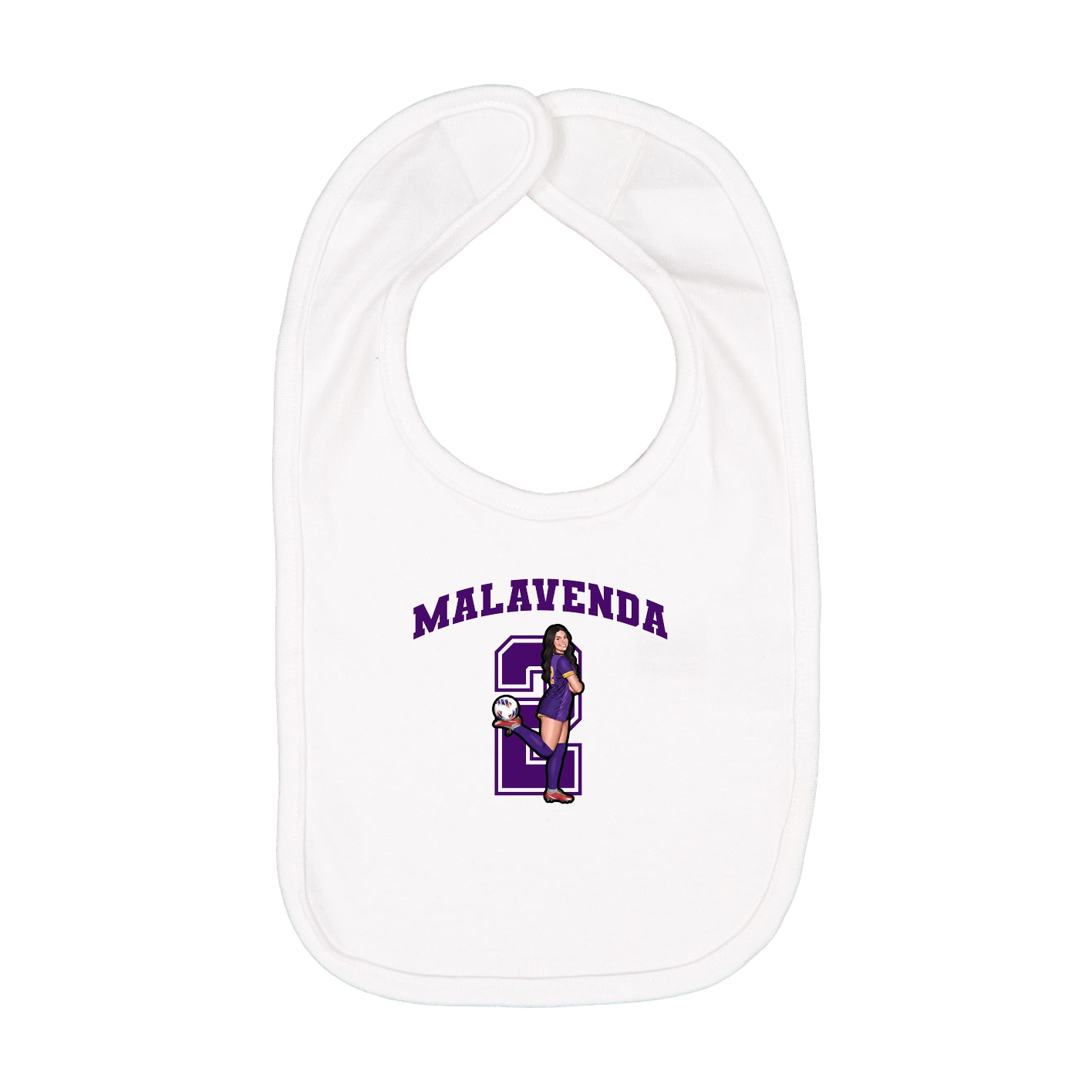 Infant Bib — Number in White