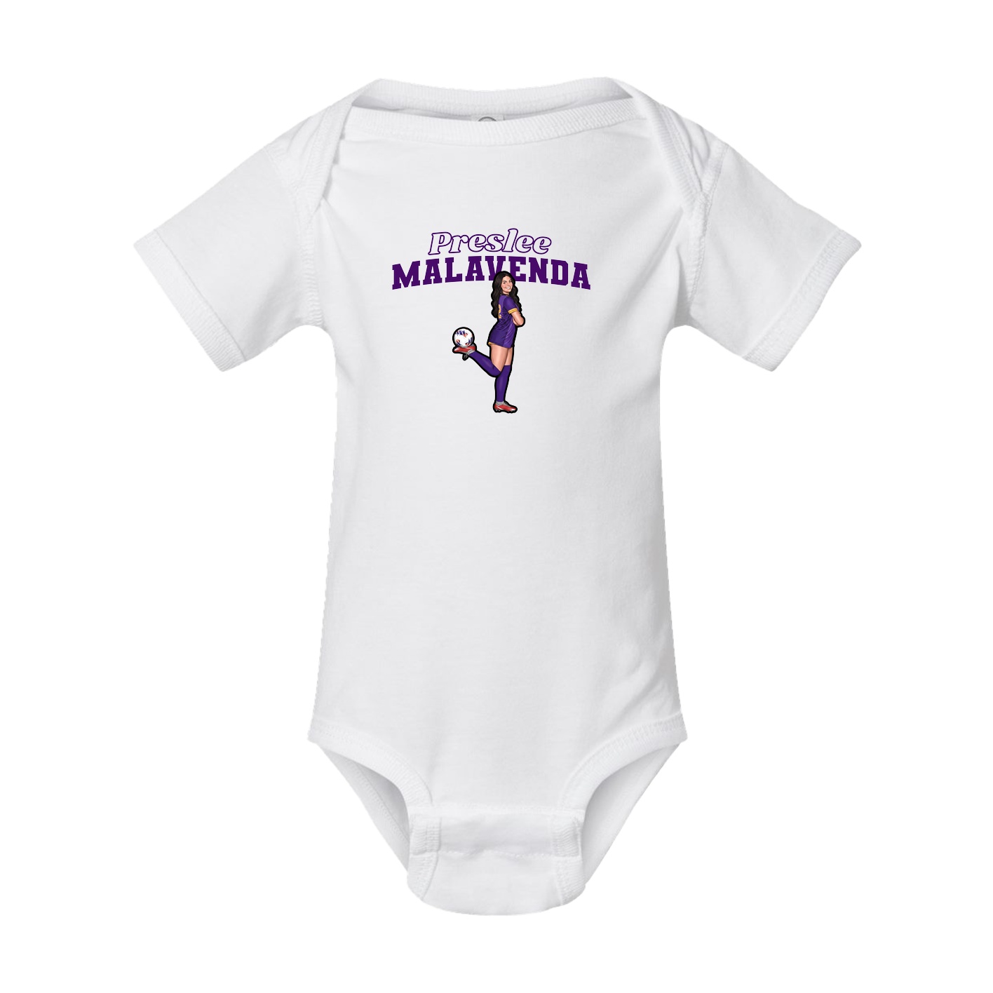 Baby Onesie — Name Arch in White